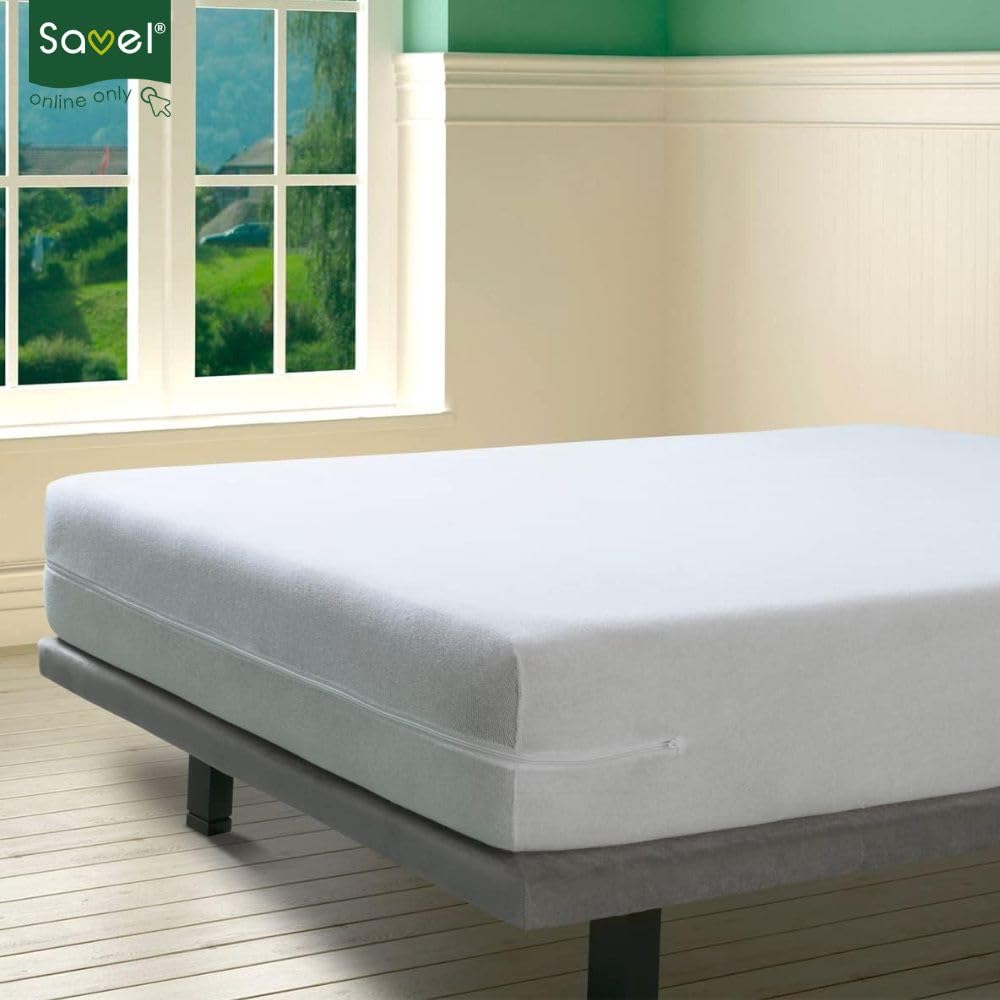 SAVEL Mattress Encasement 70x140cm Cot Bed Size Adjustable and Elastic Absorbent and Waterproof, White - Image 4