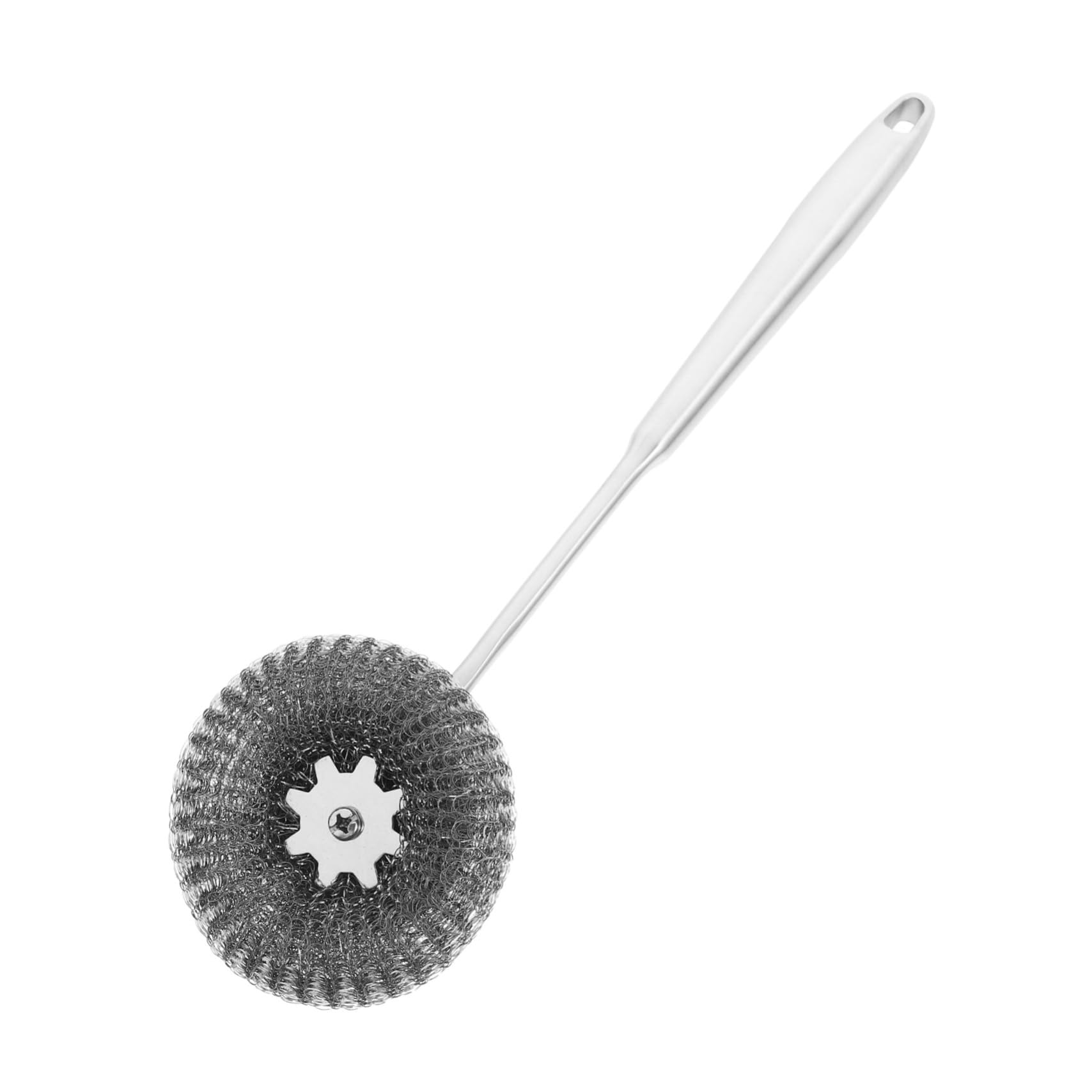 FUNOMOCYA Stainless Steel Kitchen Scrub Brush Multi Functional Dish Scrubber for Pots and Bowls Long Handle Cleaning Brush for Kitchen Cleaning