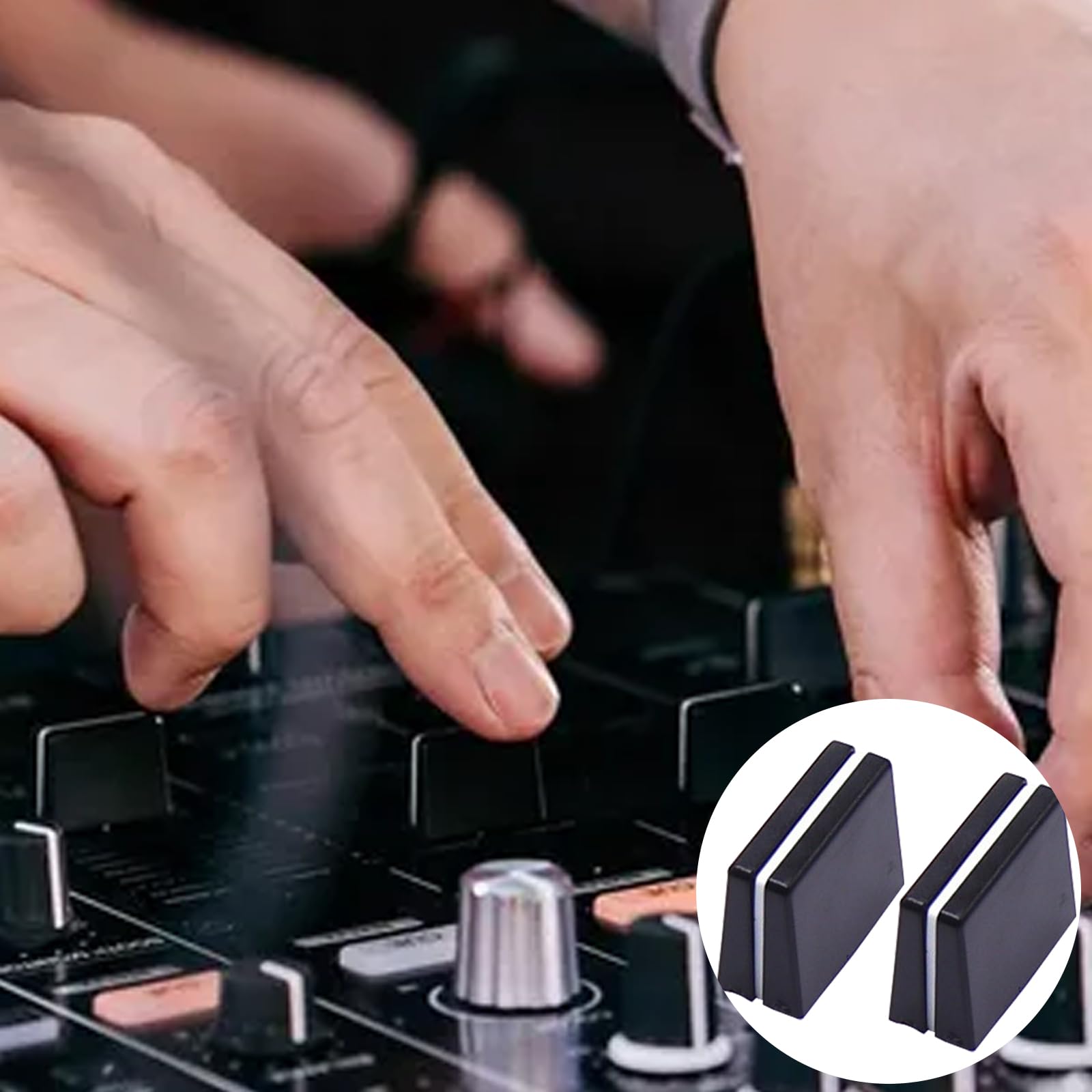 BringLucky 10Pcs Wear Resistant Black Fader Caps Mixer Slider Knobs for DJ Mixer Fader Caps - Image 3