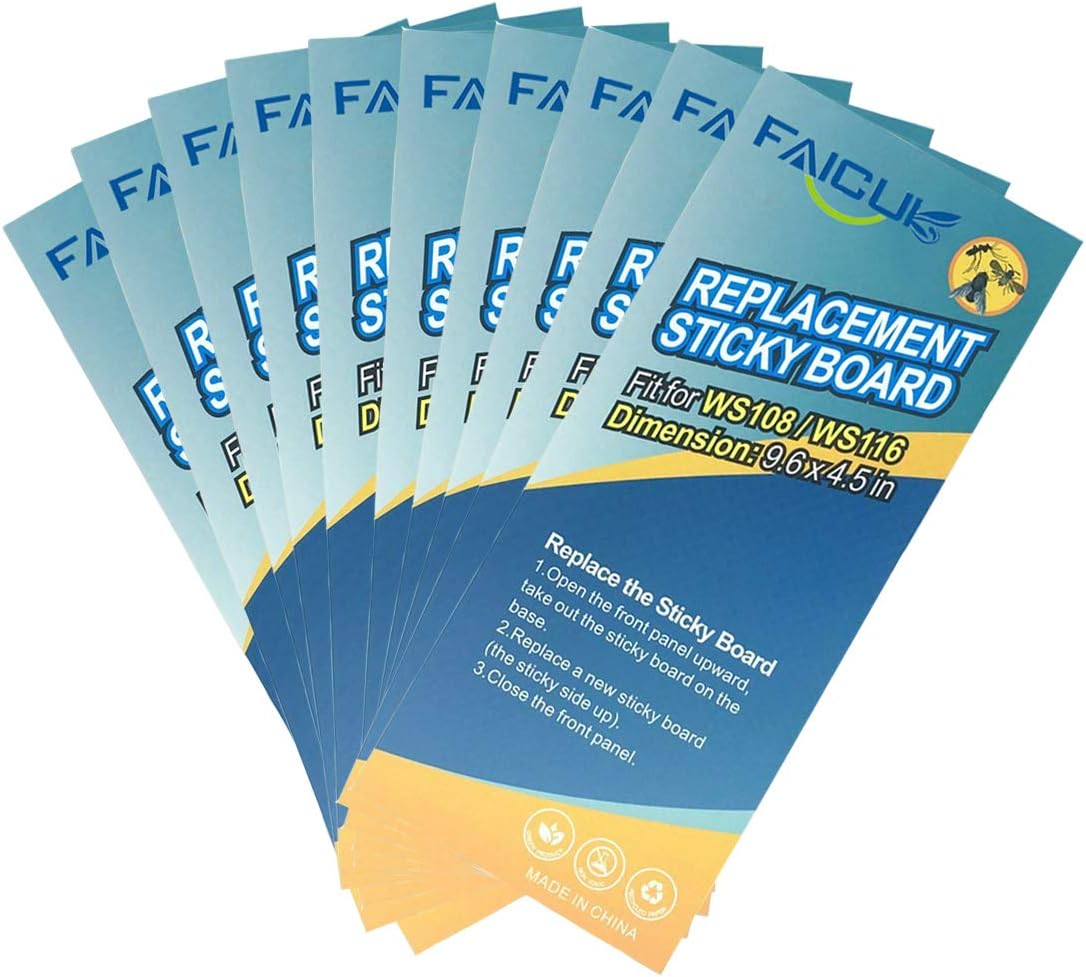 Faicuk Replacement Glue Board for WS108 Wall Sconce Fly Light - Pack of 10