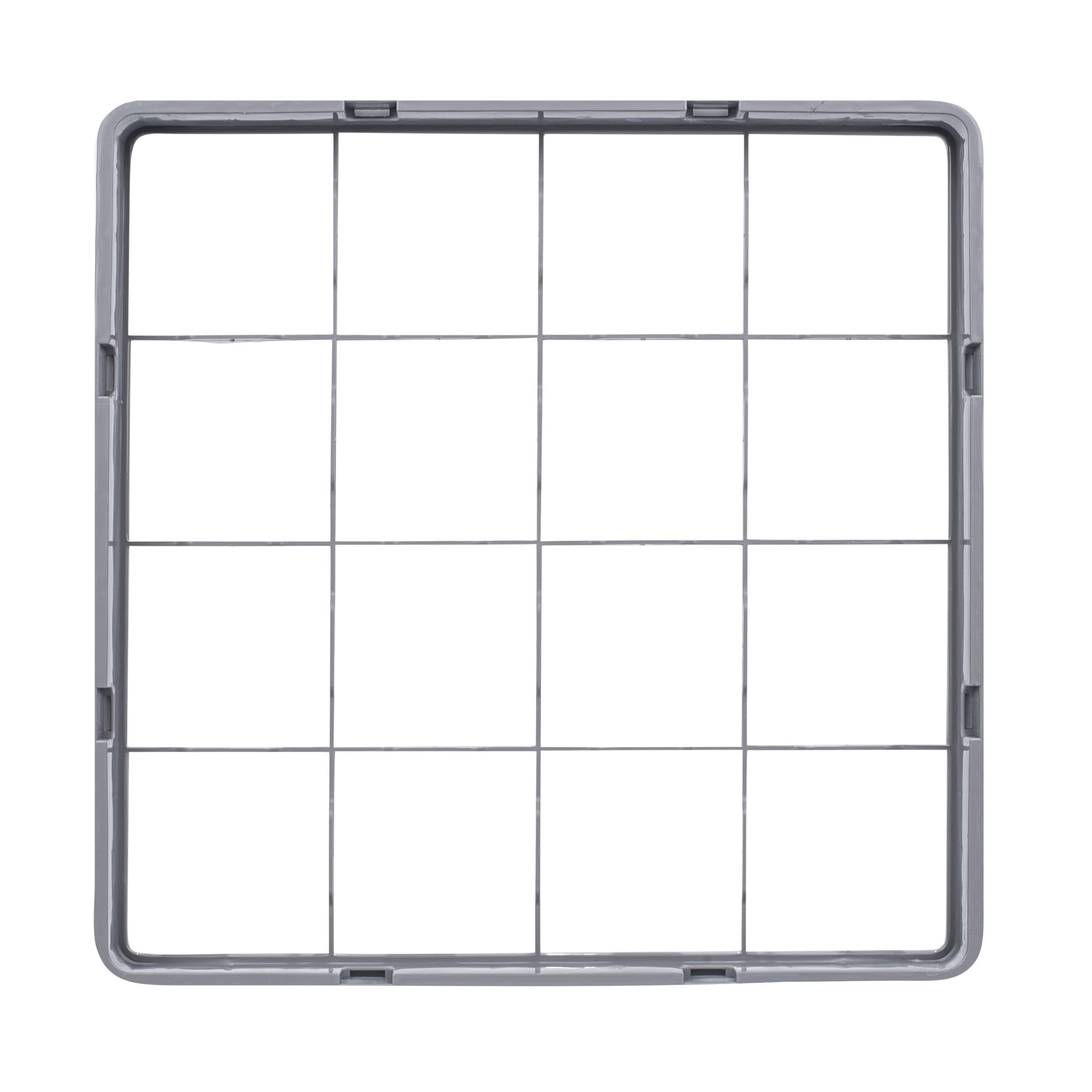 Restaurantware Propre Tek Prolongateur de rack en verre professionnel demi-goutte, 1 pièce 16 compartiments en polypropylène robuste pour lave-vaisselle, restaurants, cafétérias et cuisines