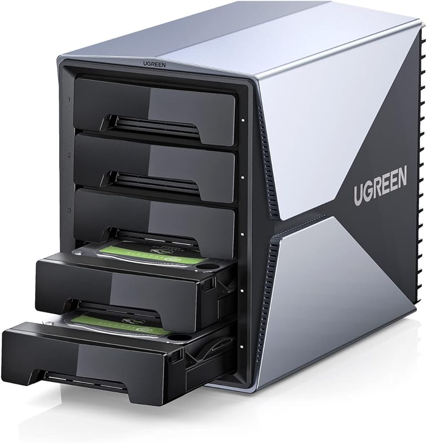UGREEN 5 Bay Hard Drive Enclosure, 5 x 18TB Raid Array Hard Disk