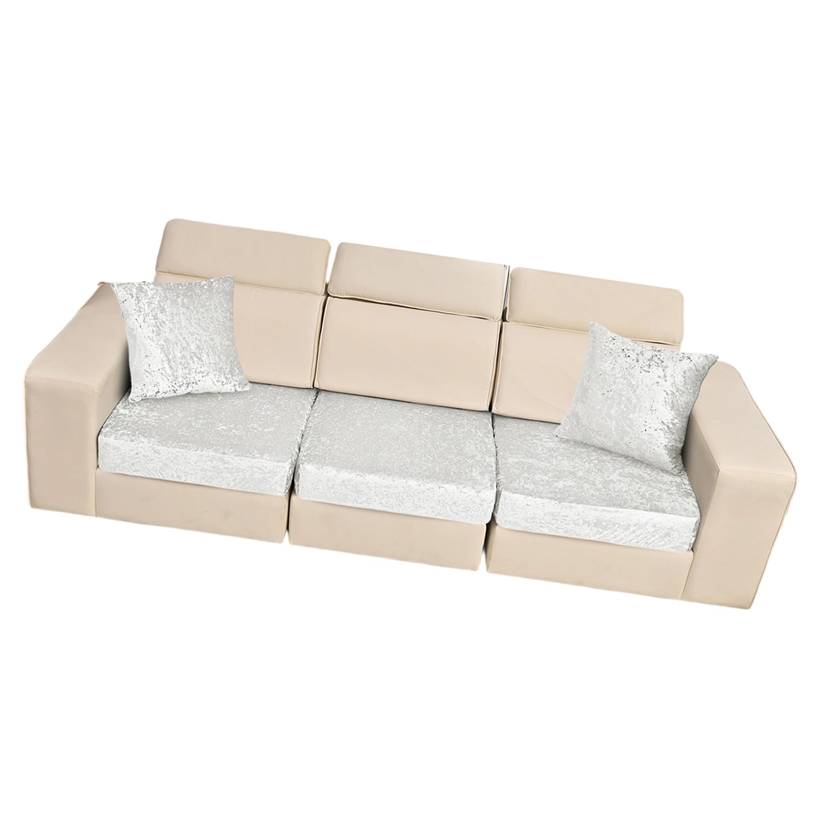 Kaeltsyn Of 5 Stretchable Sofa Cover for Most Types with 2 Throw Pillow Easy to Setups Family