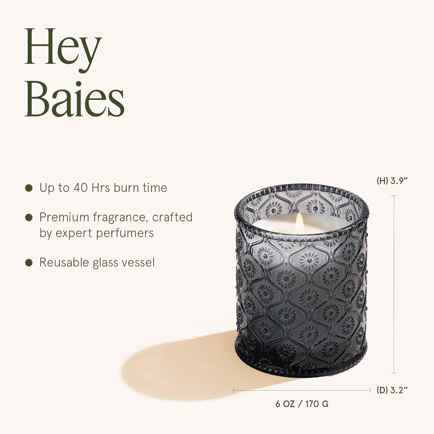 LA JOLIE MUSE Hey Baies Candles - Red Currant, Rose, Oakmoss | 6 oz Natural Soy Wax | 40 Hours Clean Burn | Berry Scented Candle | Gift-Ready for Hosts & Gatherings - Image 5