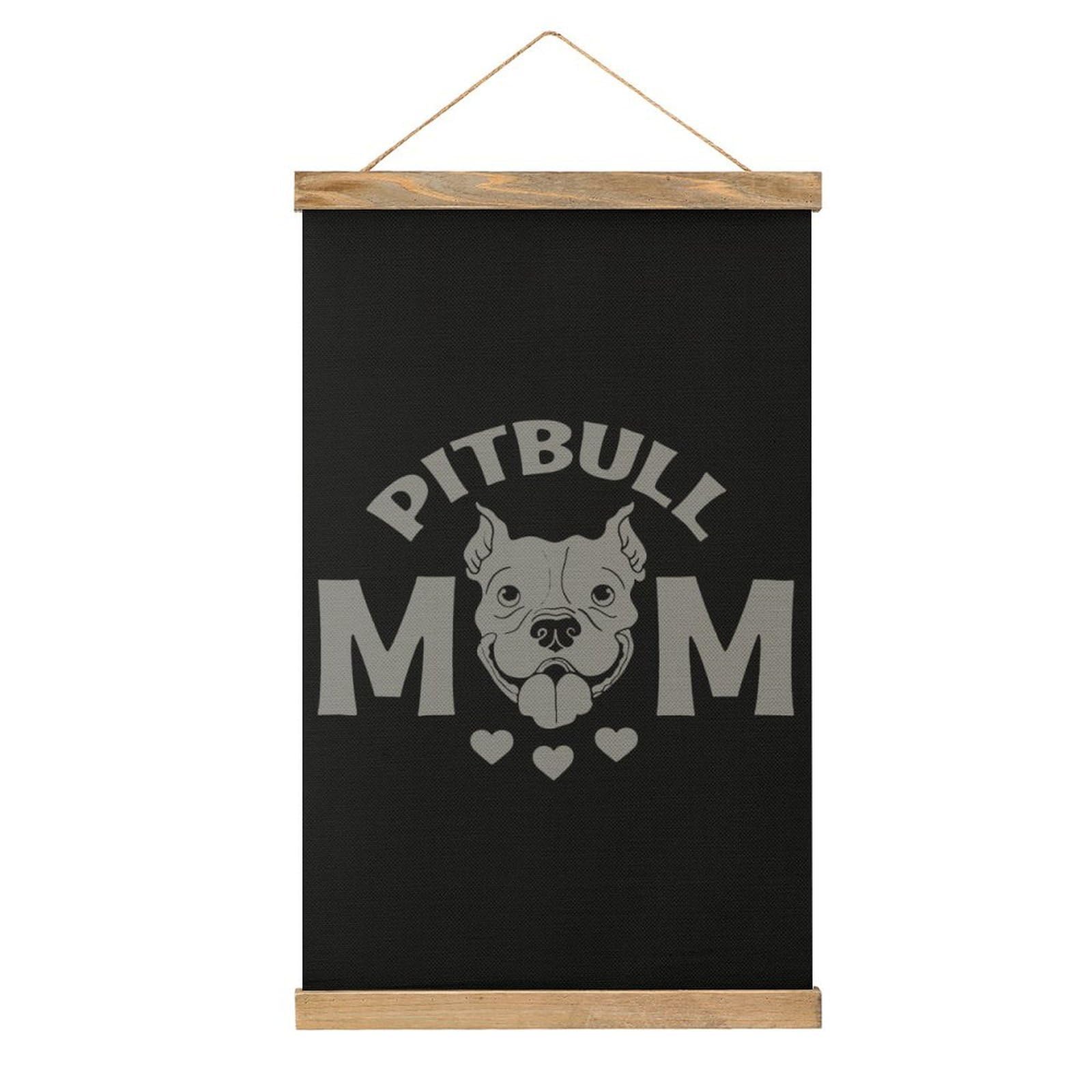 CGSBNGHA Pitbulls-Mom Wall Art Prints Linen Hanging Painting Scroll Paintings Pictures Decor for Home
