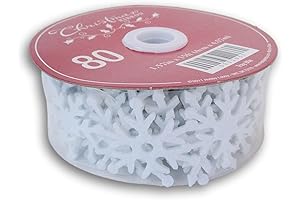 White Felt Snowflake Christmas Ribbon