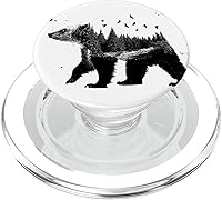 Vista 9 de Bear Wood Canada – Enchufe de osito de palo de madera para teléfonos y tabletas, Negro