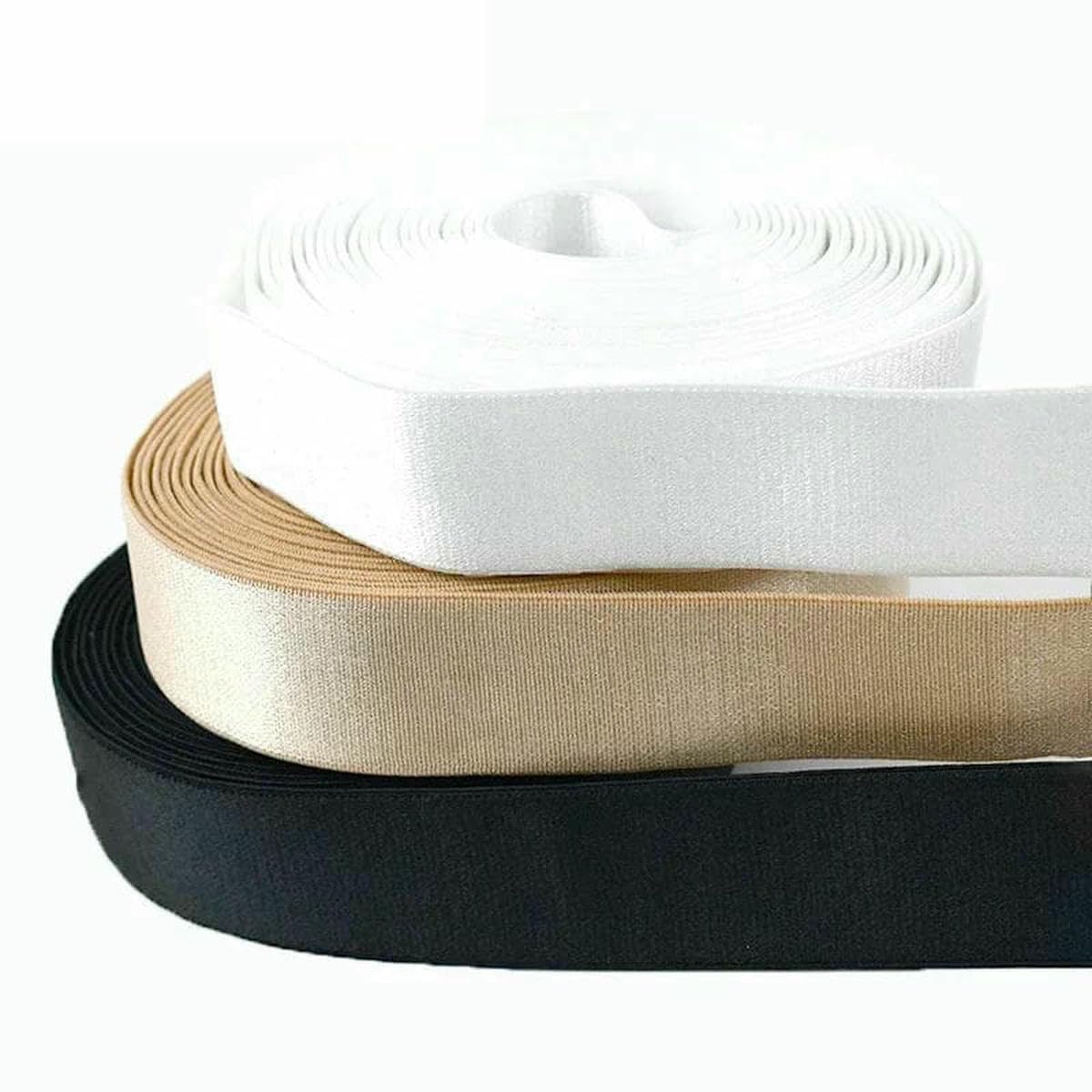 Elastyczna taśma nylonowa, Nylon Elastic Bands 6-30mm 10-50 meters Multicolor Sewing Accessories(Black01 12mm,50Meters)