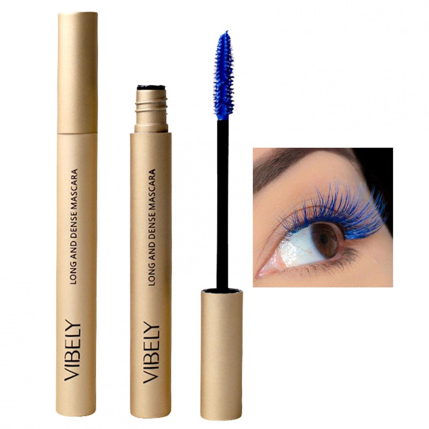 4 Colors Waterproof Colored Mascara, Colorful Mascara Long Lasting Thick for Eyelashes Eye Makeup, Stage Party Wedding Music Festival, 04#Lake blue