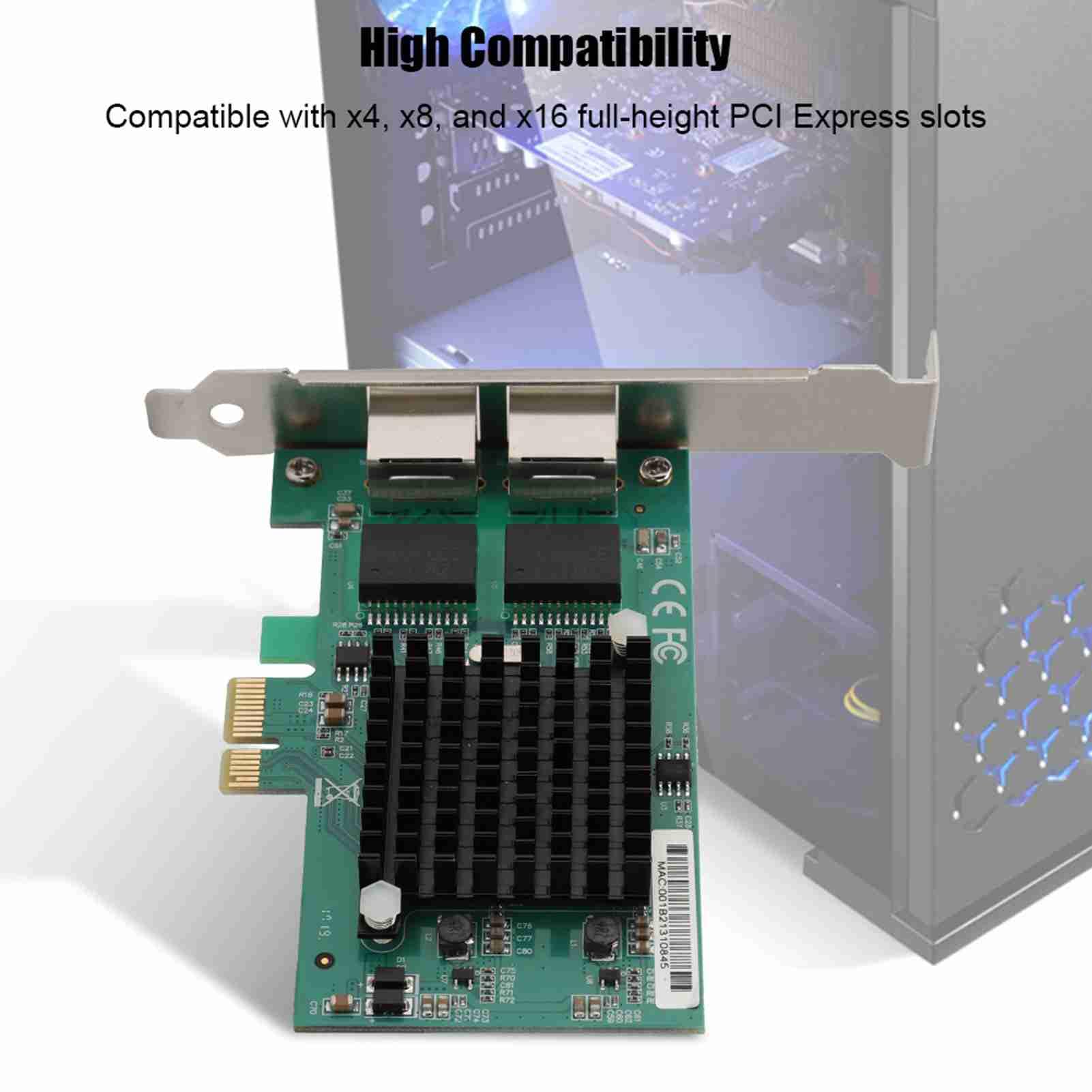 Annadue pour Carte réseau PCI-E 1X Gigabit Ethernet Server Computer Network Card, avec taux de Transmission de 10/100/1000 Mbps, et fiable.