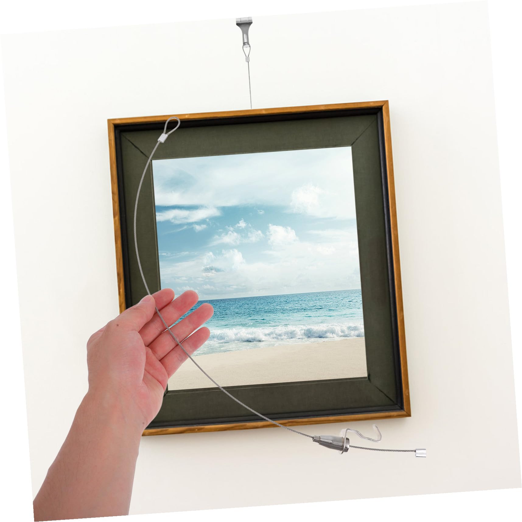 Ganci per Appendere Quadri in Filo Regolabile 10 Set Argento | Acciaio Inox e Ferro, Installazione Semplice, per Wall Arts e Board in Casa e Gallerie