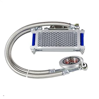 Radiator Oil Cooler Compatible for Suzuki GN125 GZ125 GSX125 EN125 125cc Motorcycle Chopper Bike Vintage Compatible for YamahaSilver Radiator