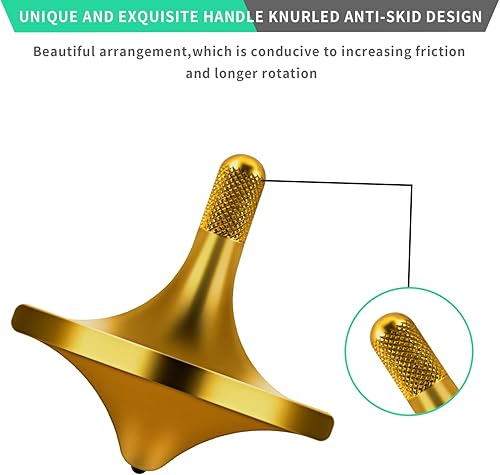 Miniatura 12 de Parte superior giratoria de acero inoxidable, exquisito equilibrio perfecto bien hecho de metal para escritorio EDC pequeño juguete