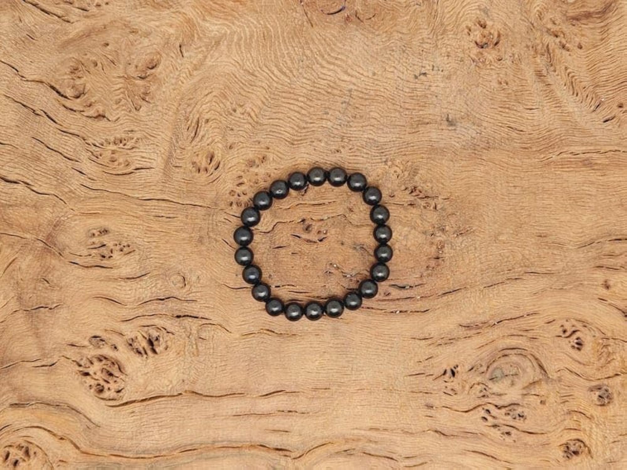 Unisex Natural Shungite 8mm Stretchable Healing Bracelet