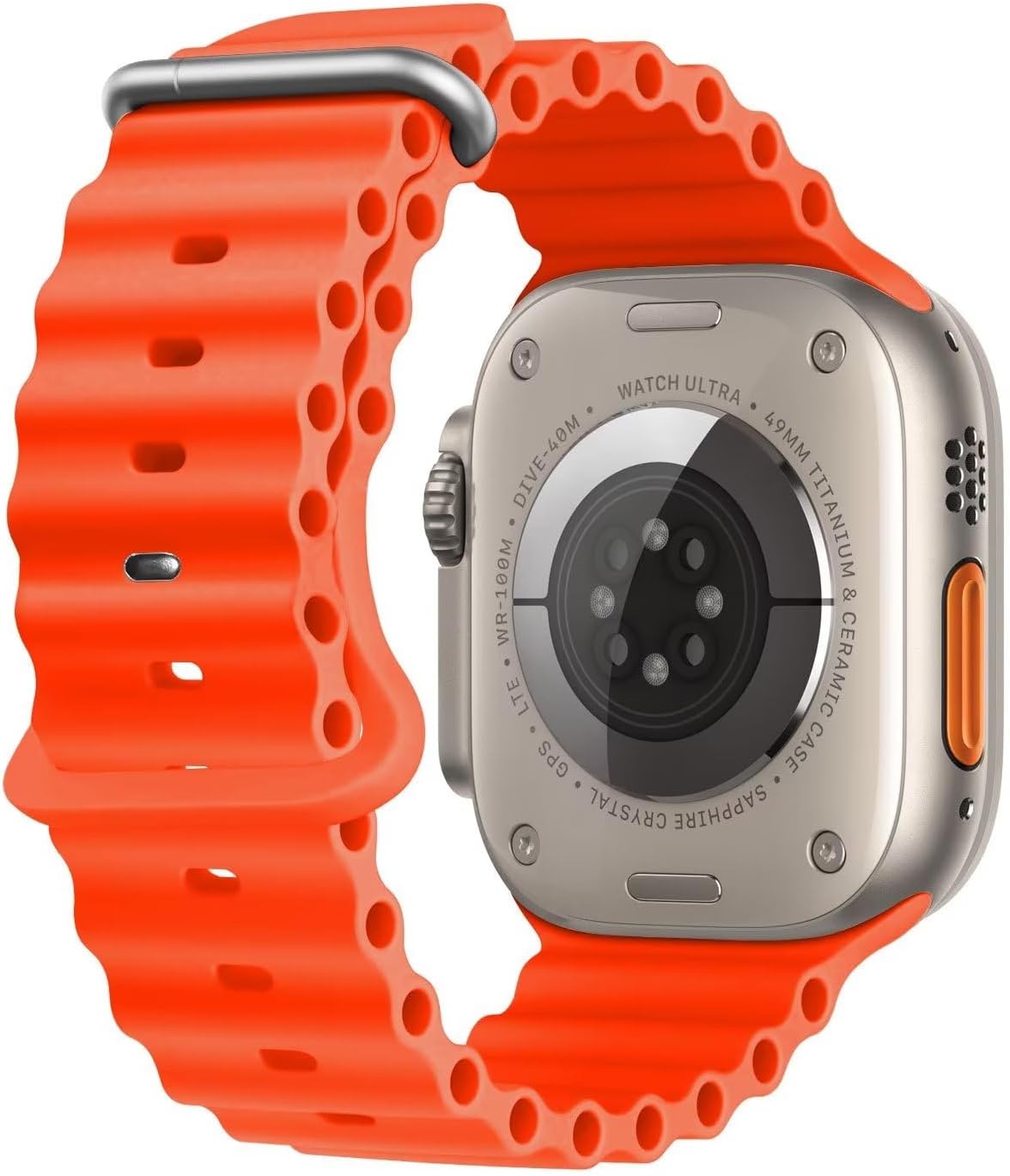 Ocean Band Compatible with Apple Watch Ultra, 49mm, 45mm, 44mm, 42mm, for iWatch Series Ultra SE 8, 7, 6, 5, 4, 3, 2, 1, Sport Silicone Band for Women and Men