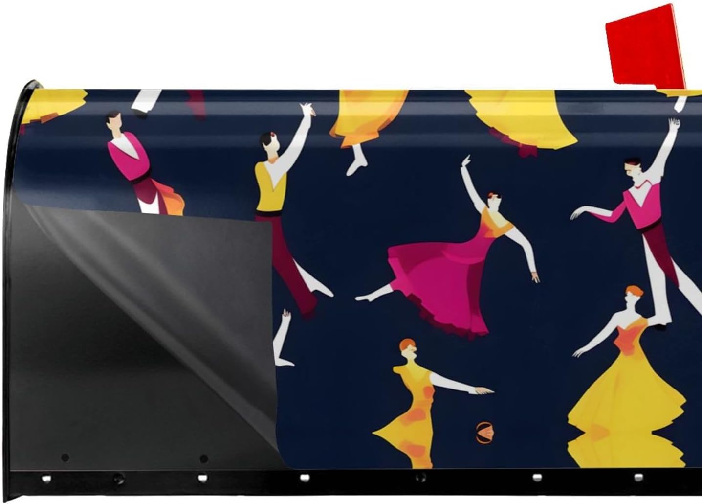 Ballroom Dance Small Pattern Mailbox Covers Magnetic Post Box Cover Wraps Standard Size 21x18 Inches for Garden Yard Decor