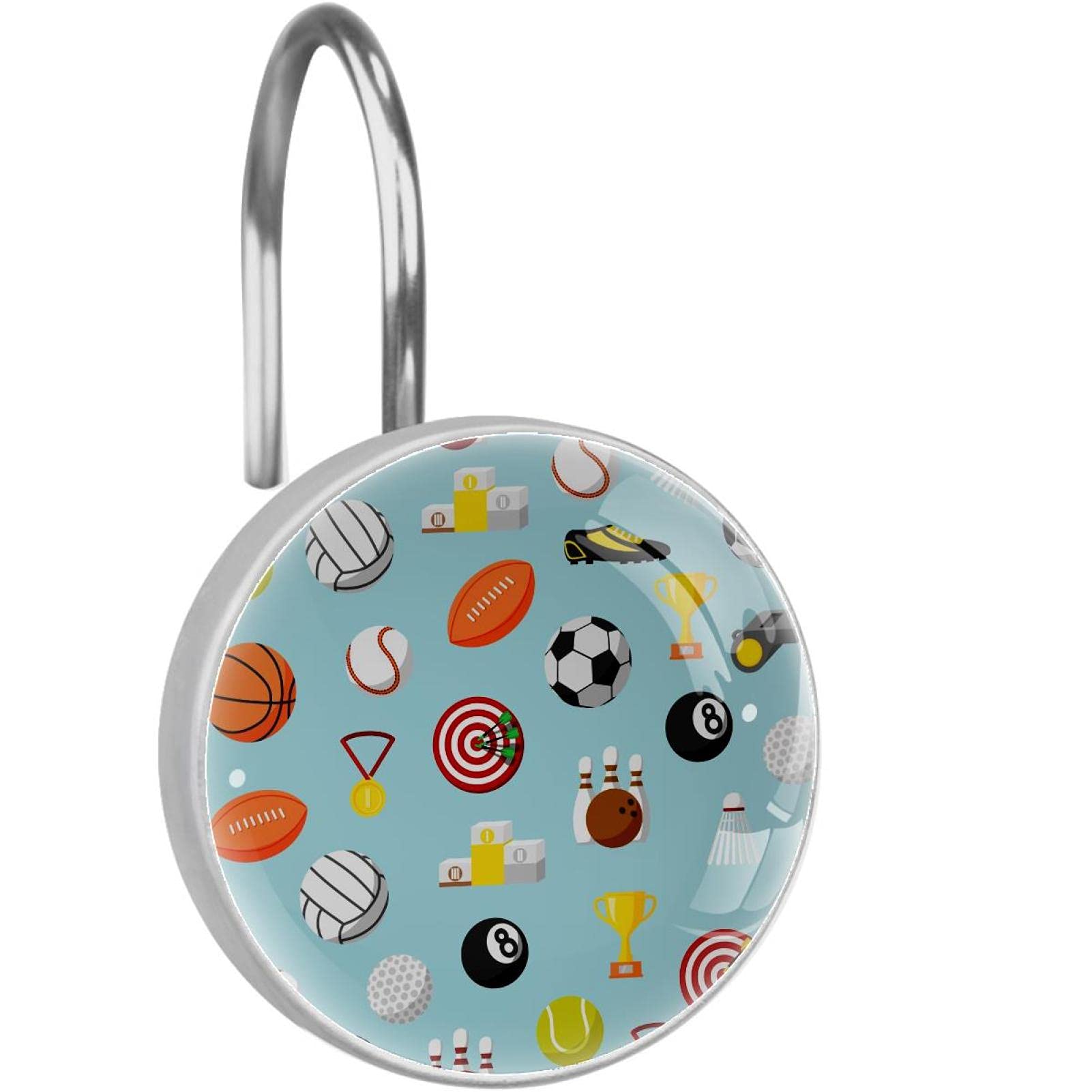 Crochets rideau de douche anti rouille en inox lot de 12 fixations stables sport