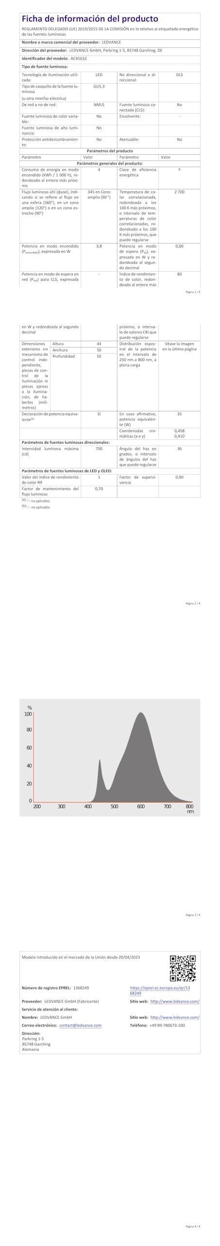OSRAM LED BASE MR16, paquete de 50 bombillas de baja tensión, reemplaza | , LED Lamps, 50.00 Millimetres dia, , Paquete de 50