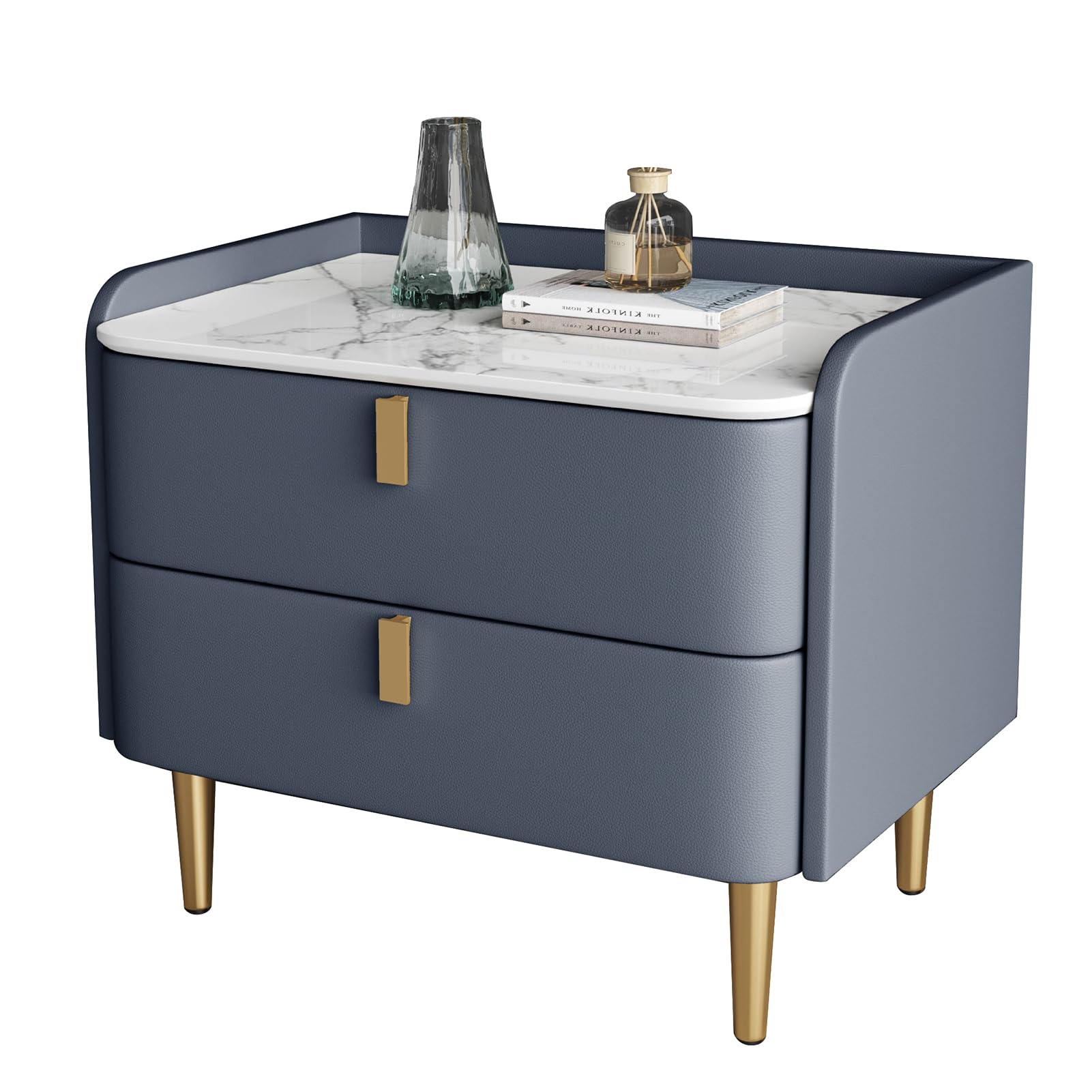 Comodino Moderno con cassetti, Robusto Comodino per Camera da Letto, Piccolo vano portaoggetti Laterale, Facile da Montare, Ideale per Camera, dormitorio o Ufficio.