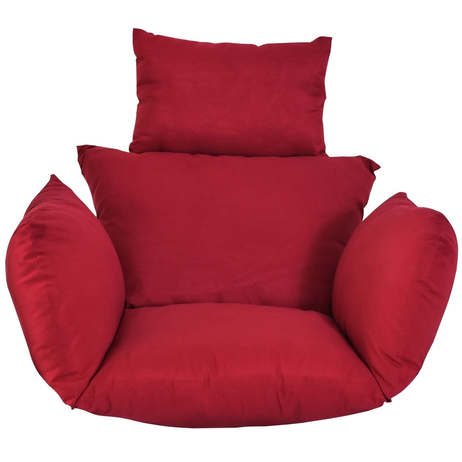 Bflcwstd Red Egg Chair Cushion Hanging Chair Cushion Cushions For Egg Washable Swing Thicken Patio Pad(Red)