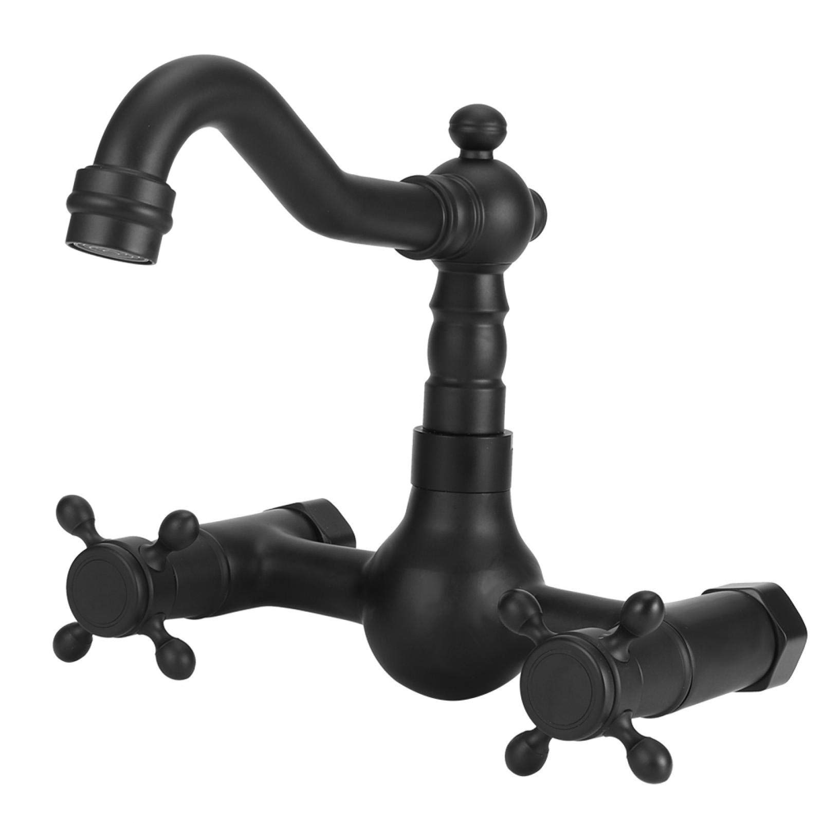 Rubinetto a Parete Rubinetto da Cucina In Rame Rubinetto per Vasca Rubinetto a Doppia Maniglia Miscelatore per Acqua Calda e Fredda Rubinetto Girevole a 360° per Cucina Bagno(2)