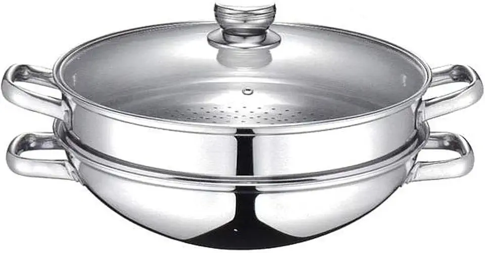 Cuisine asiatique maison 2026 : 50 indispensables wok, ramen, sushi BAUMALU - Wok & Wok Vapeur 2-en-1 - Acier Inoxydable - Tous Feux dont Induction - Couvercl