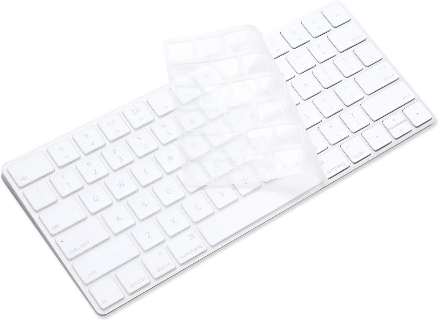 ProElife Ultra Thin Silicone Keyboard Protector Cover Skin for Apple Magic Keyboard & Magic Keyboard 2 (U.S Version, Model: MLA22L/A-A1644, Without Numeric Keypad) (Transparent)