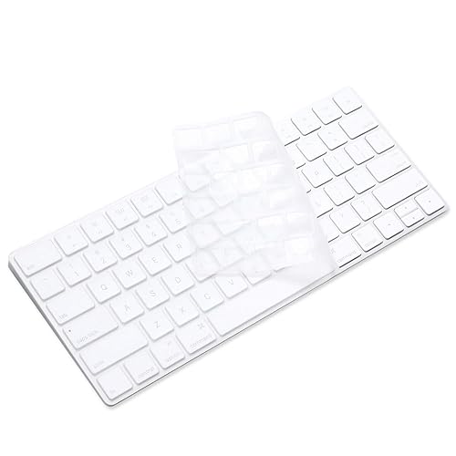 ProElife Ultra Thin Silicone Keyboard Protector Cover Skin for Apple Magic Keyboard & Magic Keyboard 2 (U.S Version, Model: MLA22L/A-A1644, Without Numeric Keypad) (Transparent)