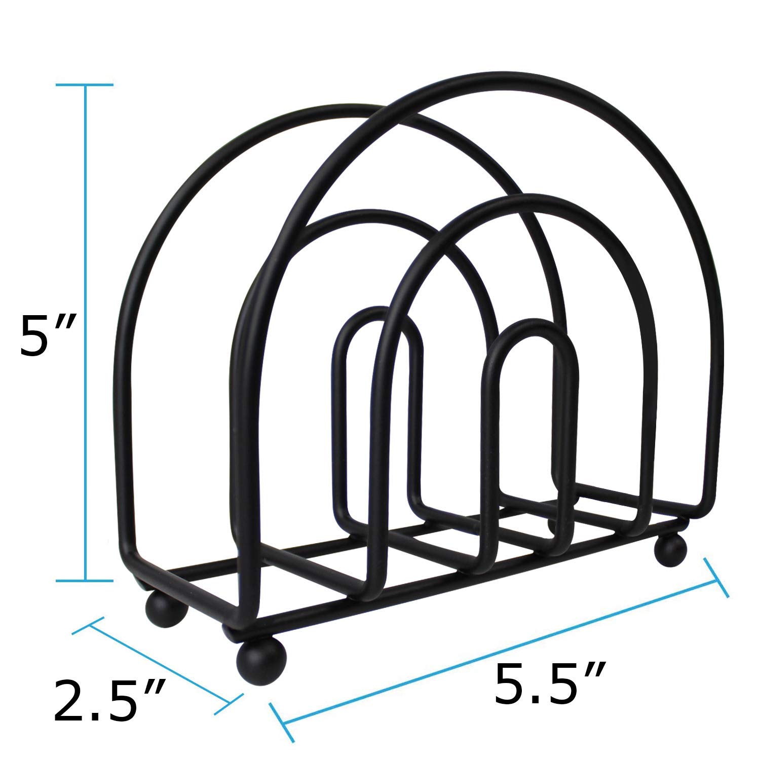 Blue Donuts Classic Arc Collection Servilletero – Servilleteros para mesas, servilleteros de granja, servilleteros de mesa de comedor para cocina, negro