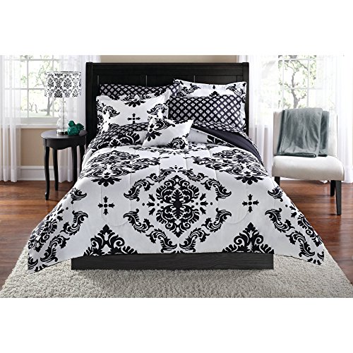Mainstay Classic Noir Bed In A Bag Bedding Set (Black, Full) Mainstay Classic Noir Bed In A Bag Bedding Set (Black, Full)