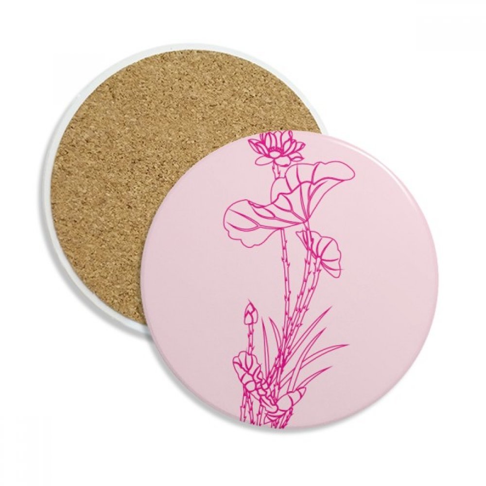 Cadeau multicolore fleur de lotus coaster en pierre pour tasse 2Pcs