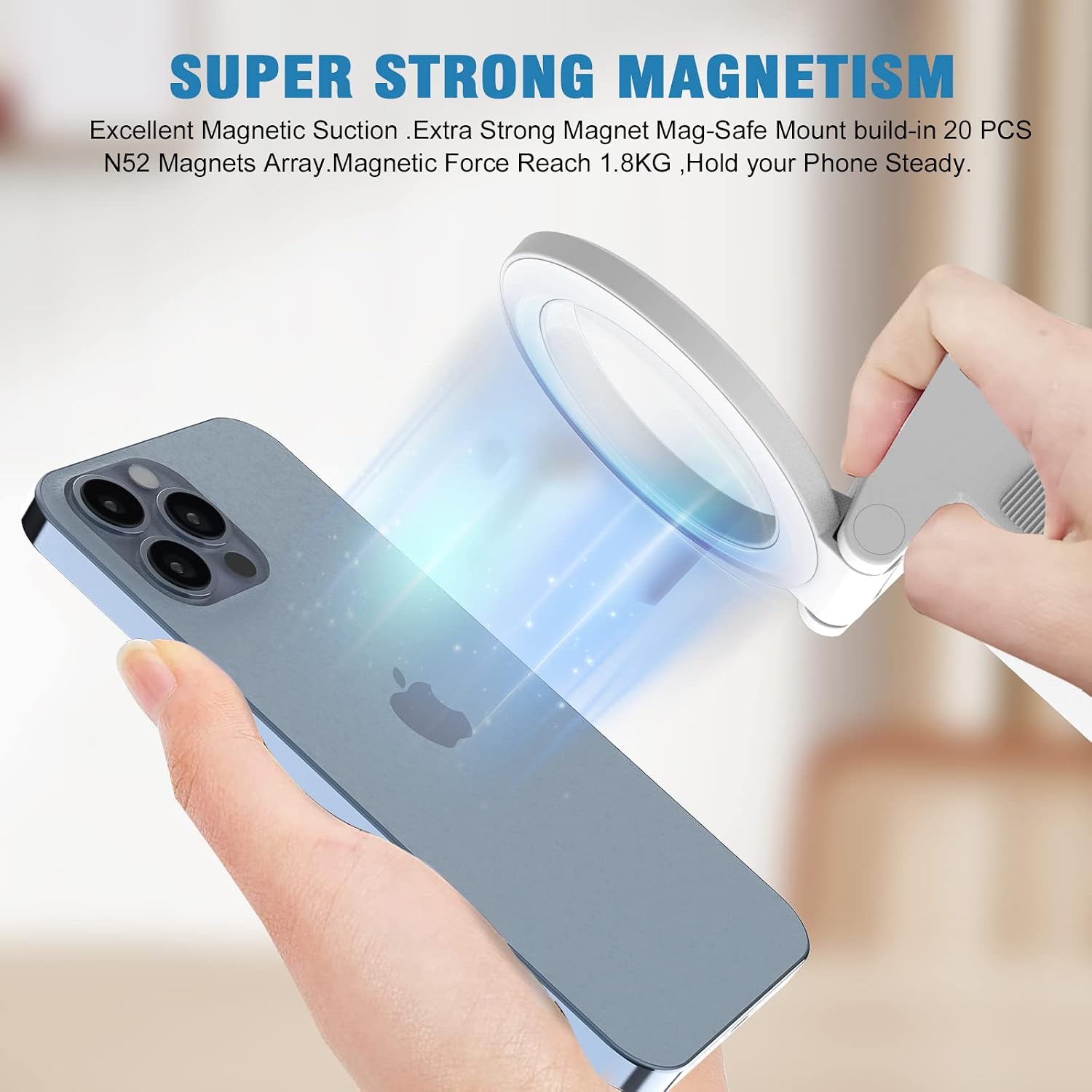 Capstone Continuity Camera Mount | Desktop Monitors with Flat Back | 30° Tilt | MagSafe Connect | iPhone 12, 13 & 14 | iOS 16+ & Mac OS Ventura or Later