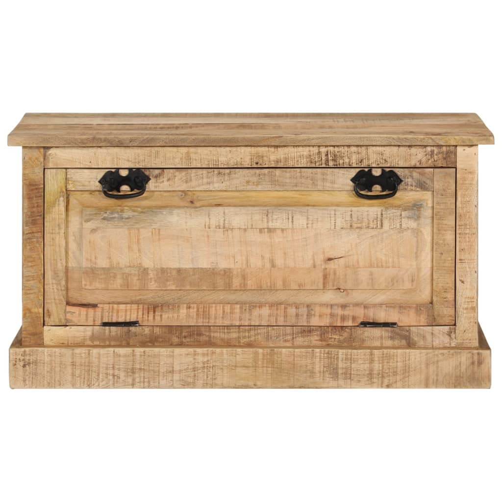 Banc de rangement en bois de mangue massif, meuble d'entrée d'exception et haut de gamme