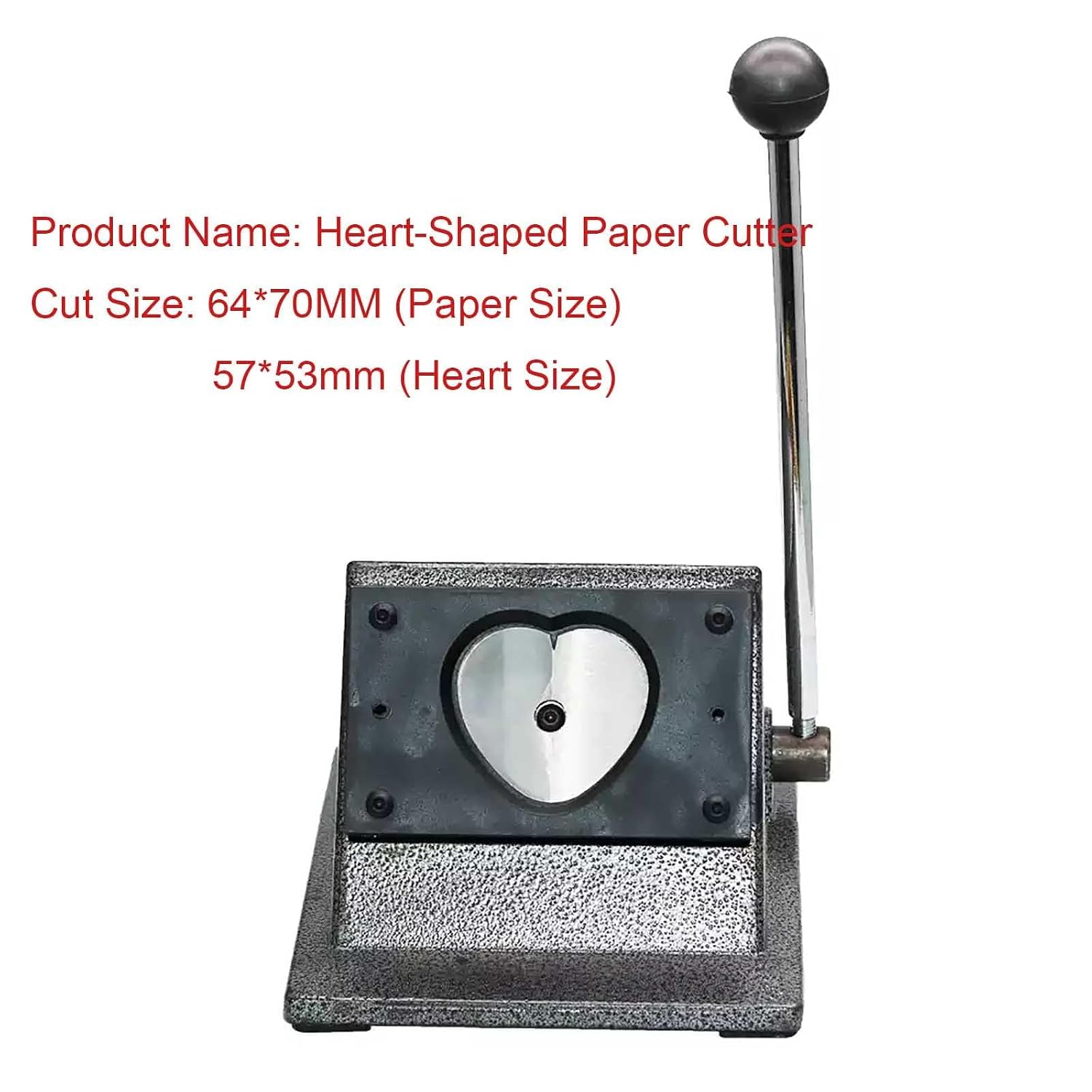Heart Punch Die Cutter, Manual Button Paper Cutter, 57 * 53mm Heart Punch, for Button Maker Machine, Heart Badge Making, Manual Heart Paper Cutter Tool