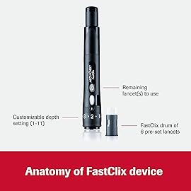 Accu-Chek FastClix Diabetes Lancing Device and 108 FastClix Lancets for Diabetic Blood Glucose Testing (Packaging May Vary)