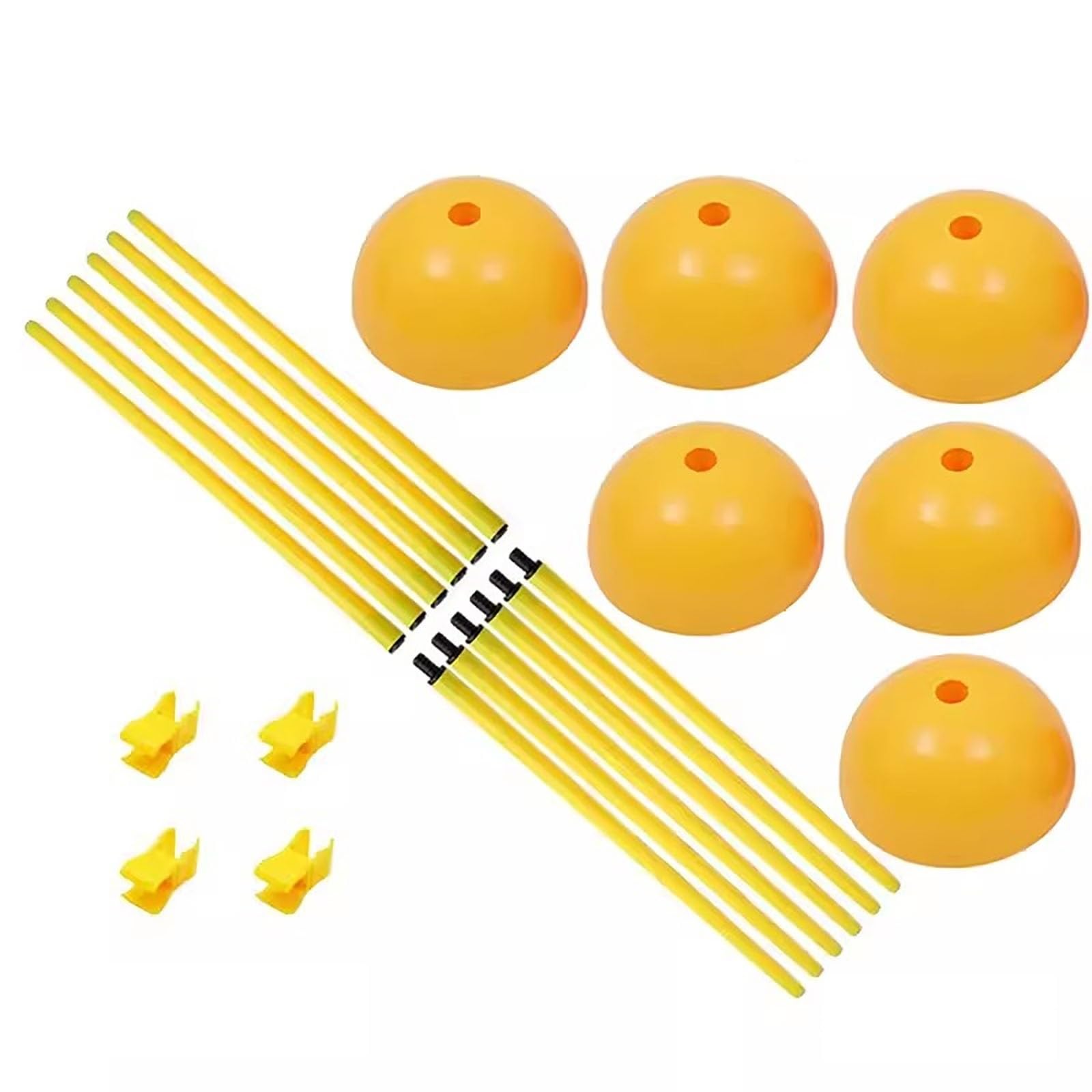 SRNSAEB 5ft/ 1.5m Soccer Training Equipment Agility Poles, 6/12/ 24 Pack Agility Poles Coaching Sticks with Sand/Water Injection Base for Soccer Drills and Training (Size : 6pcs)