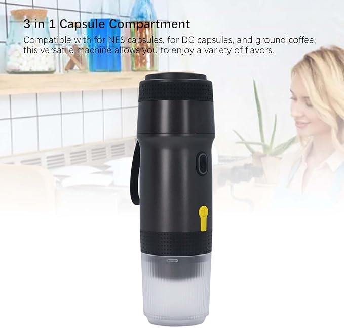 Cafetera Portátil 3 en 1 Automática con Calentamiento Inalámbrico y 20 Bar miniatura 8