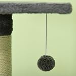 PawHut 46Inch Scratching Cat Tree, Multi Level Cat Tower for Large Cats Adult with Toys and Condo, Grey