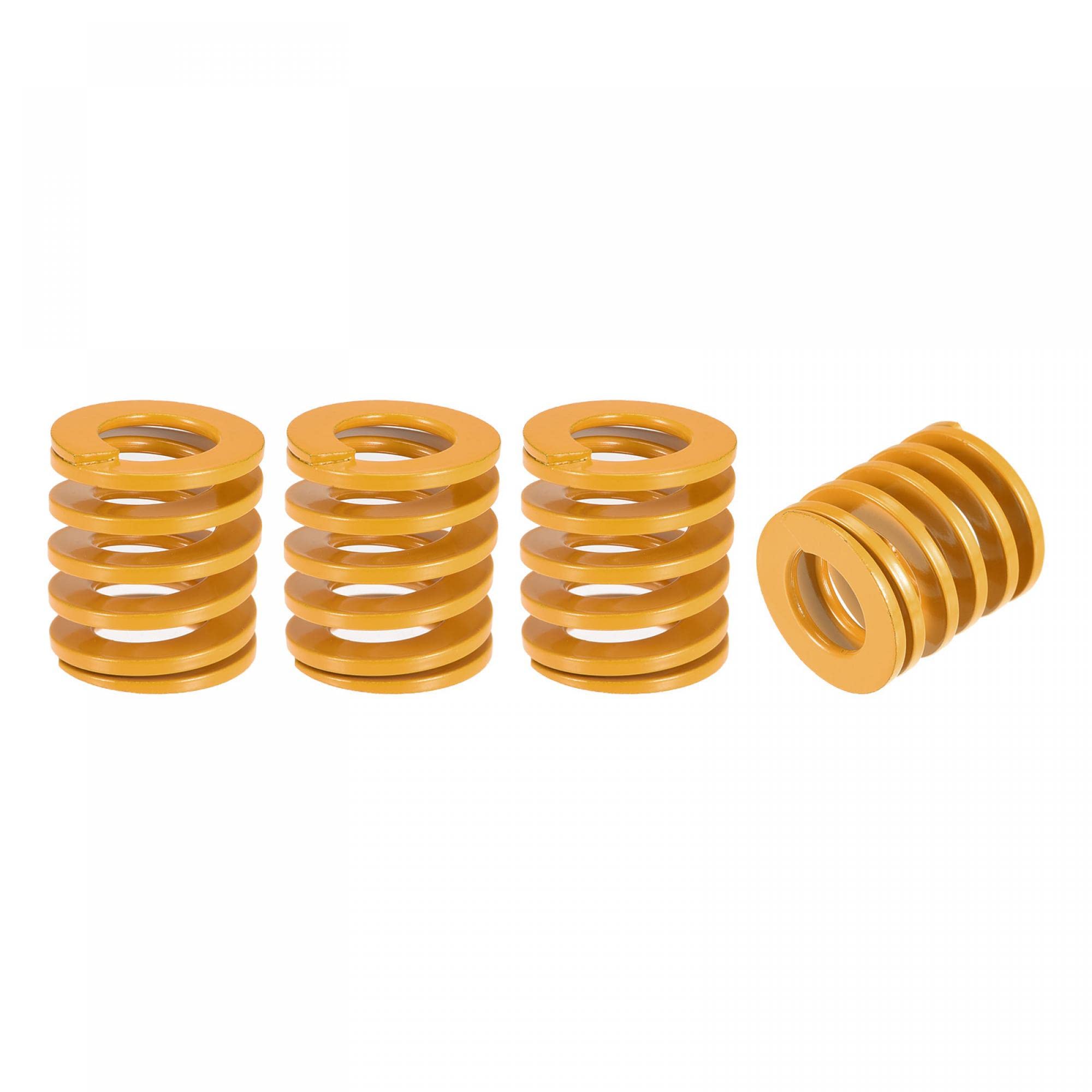 sourcing map3D Printer Die Spring, 25mm OD 30mm Long 4pcs Spiral Stamping Light Load Compression Mould Die Springs for 3D Printer Electric Part, Yellow