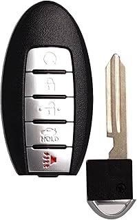 Remote Key Fob Replacement 5 Buttons Fits for Nissan Altima Maxima 2016 2017 2018 Push Start Button Smart Proximity Keyless Entry Remote Control KR5S180144014 S180144310