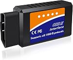 OBD2 Bluetooth Scanner Code Reader Reset for Android Windows, Auto Car Diagnostic Scan Tool OBDII Adapter for Check Engine Light for Torque, OBD Fusion, Car Scanner App