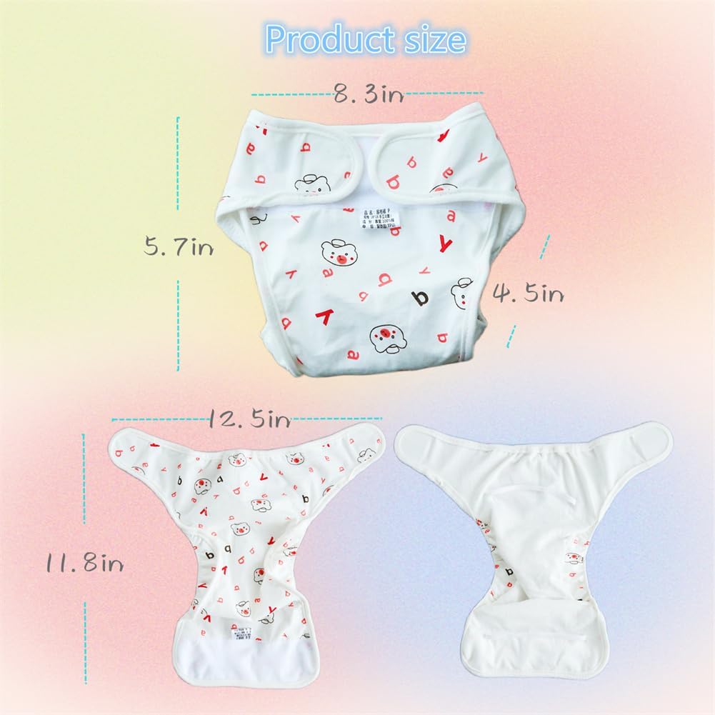 Reborn Baby Dolls Diapers Accessories 4-Piece Reusable Adjustable Washable for 17-24 Inch Doll Diapers Fits Baby Doll Underwear