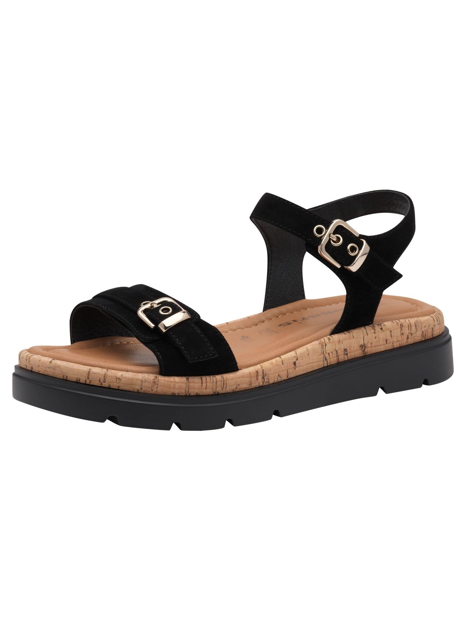 Tamaris Women's Damen 1-28700-44 Wedge Sandal, Black, 3.5 UK