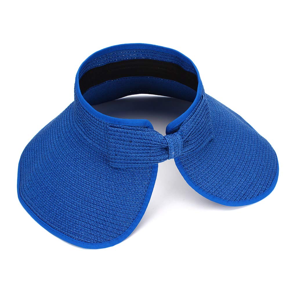 Cappello Donna Con Fiocco E Visiera Larga - Cappello Spiaggia Estivo In Paglia Di Carta Regolabile - Foto 6