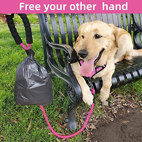 Starkes Hundeleine, 3M/2M,Geeignet für mittelgroße und große Hunde, Mit komfortablem gepolstertem Griff und hoher reflektierender Linie (Pink, 3M×12mm)