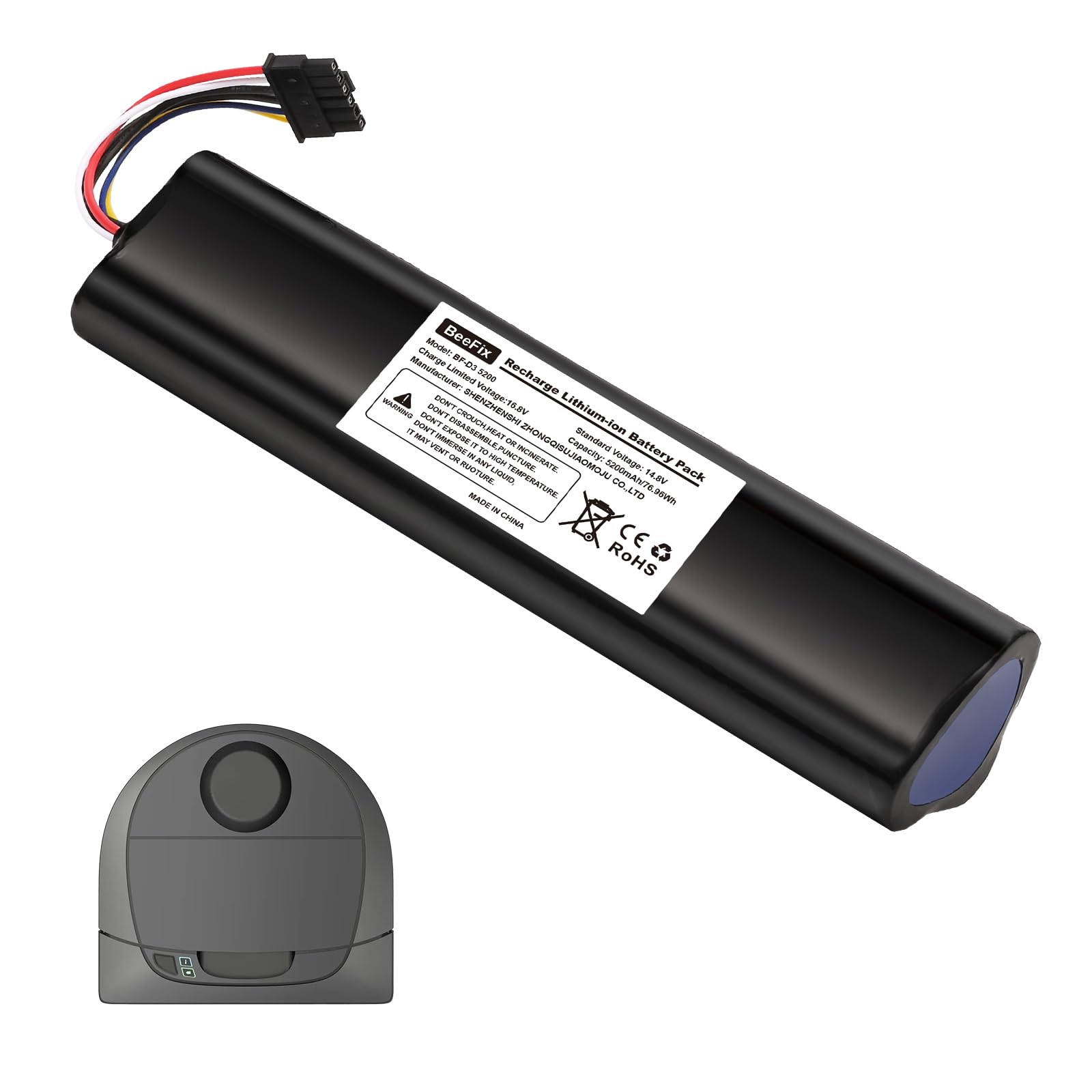Batteria di ricambio da 5200 mAh per robot aspirapolvere Neato Robotics Connected D3, D5, D7, ad alta capacità Robotic Vacuum 14,4 V agli ioni di litio 945-0225