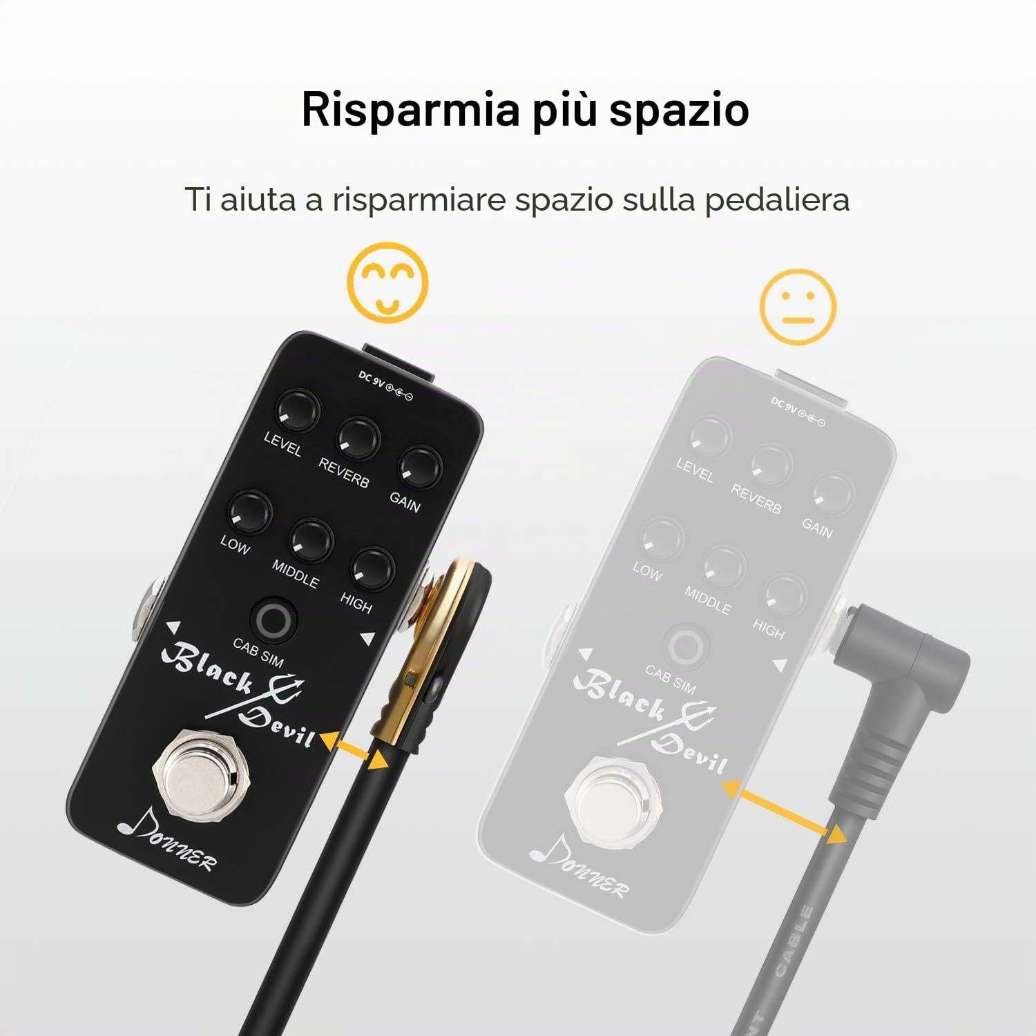 Donner Cavi Patch per Effetti per Chitarra Jack Dia 6.35mm, Professionali Cavetto per Strumenti Musicali TS Mono per Chitarra/Basso Pedaliera Effetti, Lunghezza 15cm, 6 unità