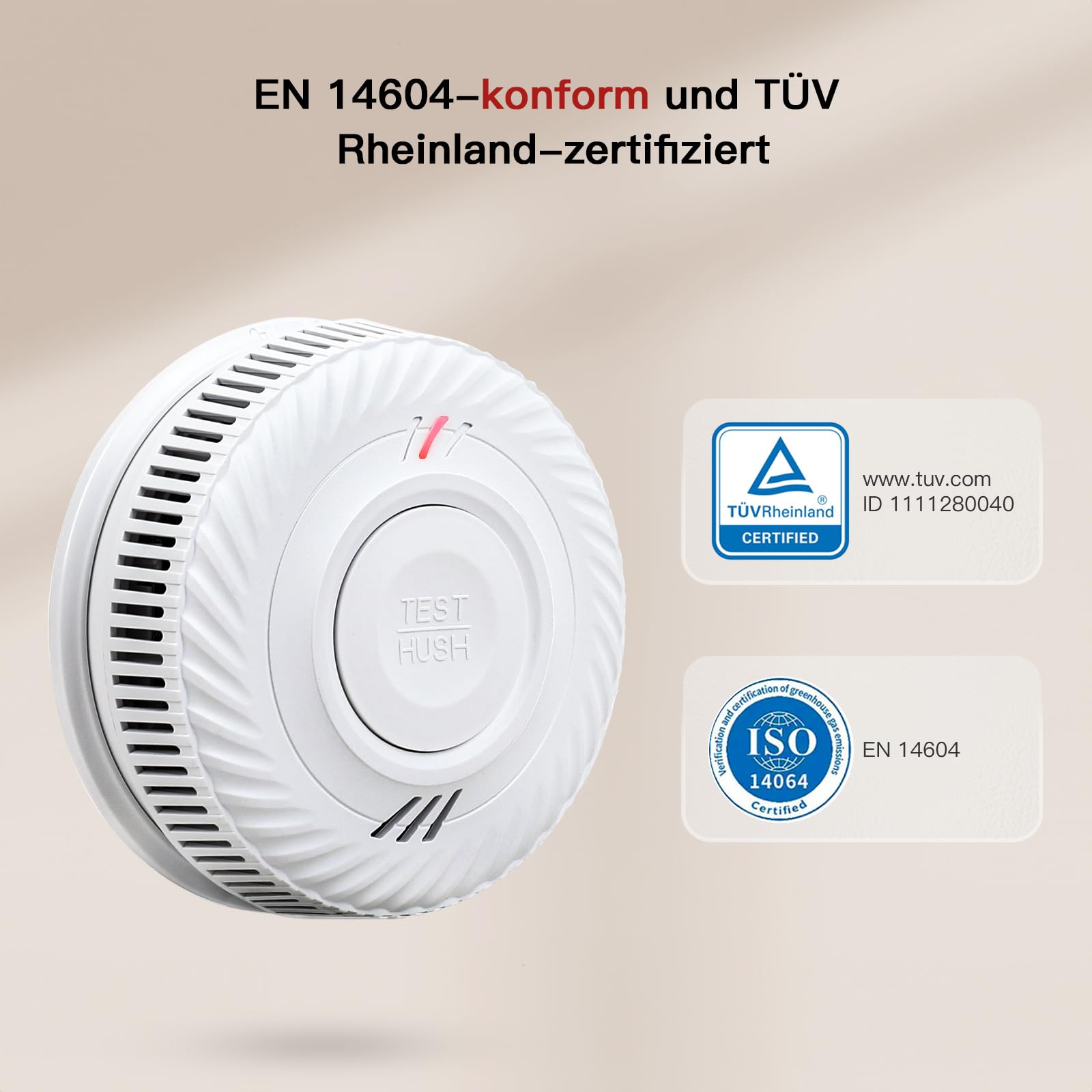 PHYSEN Smart Rauchmelder WLAN 10 Jahre Batterie, Rauchwarnmelder mit Fotoelektrischem Sensor, Brandmelder Entspricht den TÜV Rheinland & EN14604 Zertifiziert, Kompatibel mit Tuya/Smart Life APP, 6St