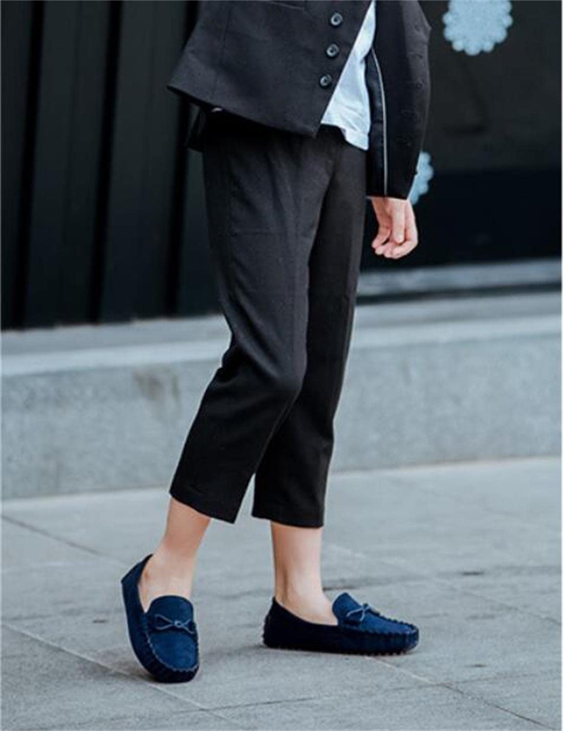 PPXID Fille Garçon Classique Suède Cuir Mocassins Loafers Chaussures