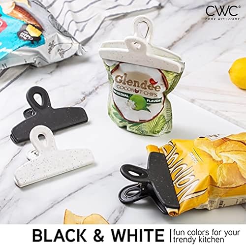 Miniatura 223 de COOK WITH COLOR Clips para bolsas – Clip de chip resistente y clips magnéticos para refrigerador para almacenamiento de alimentos con agarre Gris